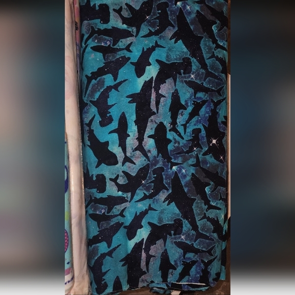*SOLD* Celestial Sharks Super Snuggle Flannel Fabric - Picture 2 of 3